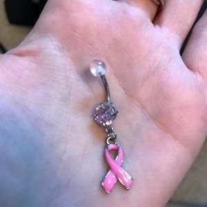 Breast Cancer Belly Ring